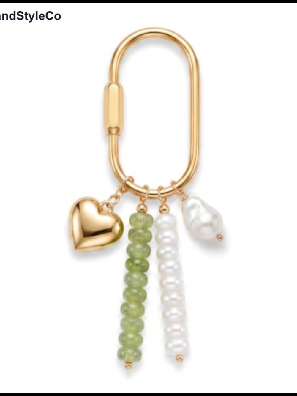 Brass Screw Lock Beaded Bag Charm Keychain